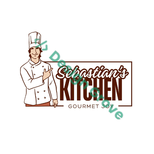 Brown White Restaurant Logo